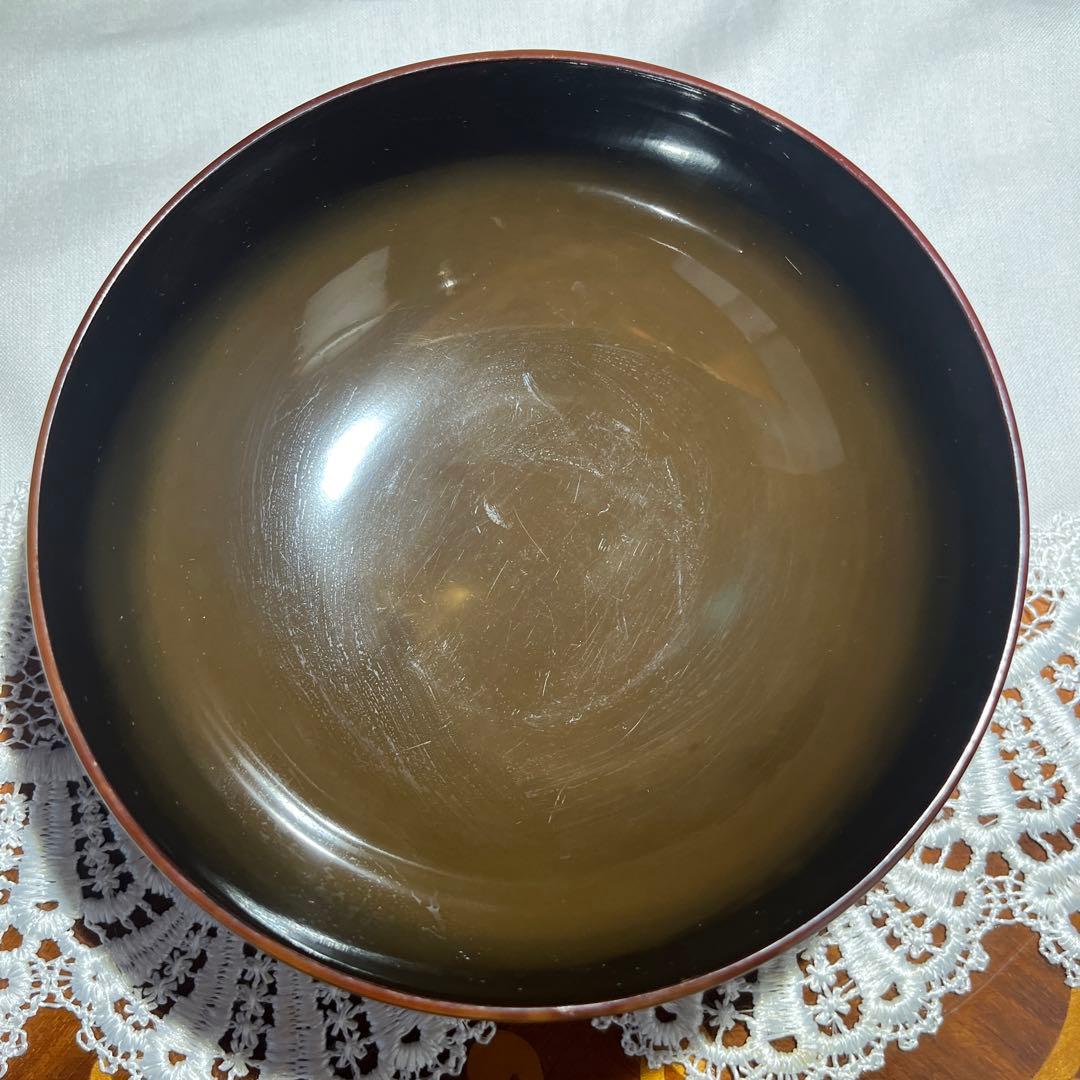 茶道 煎茶 年代物 漆器 沈金 梅に鶯 吸物椀 10客揃