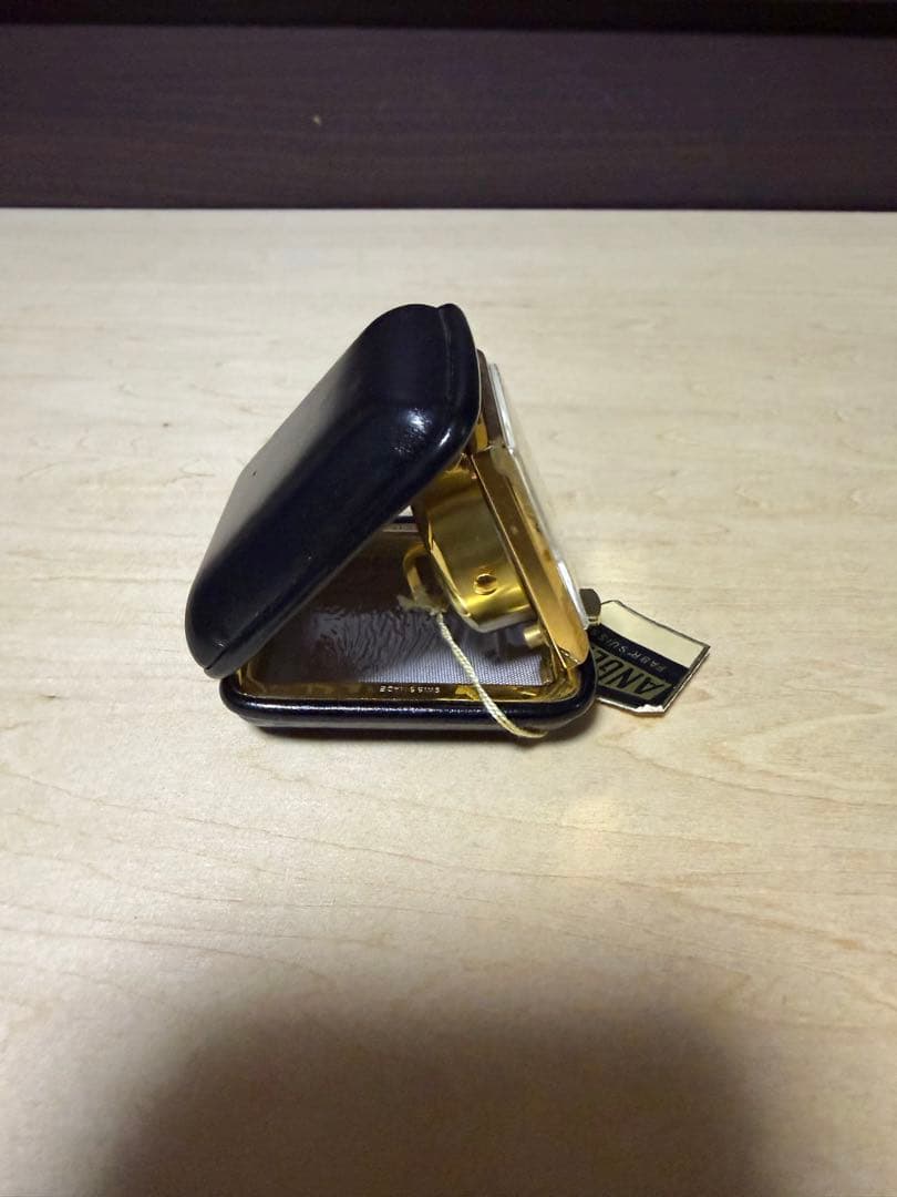 ANGELUS トラベルクロック 置時計 手巻き アラーム付き スイス製稼動品