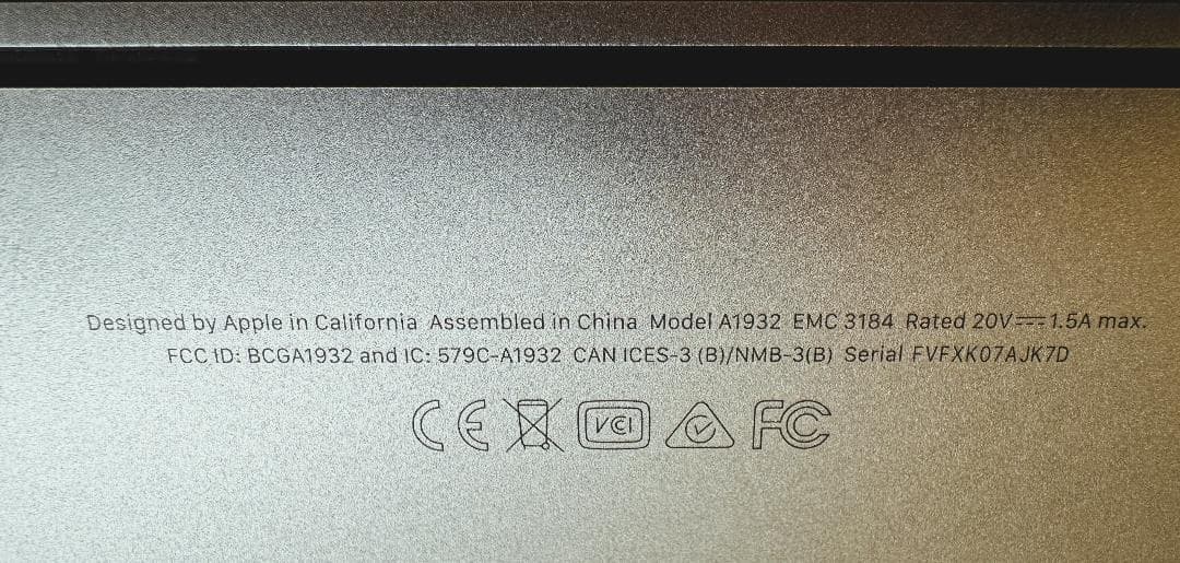 MacBook Air 2018 i5 8GB 256GB A1932 シルバー