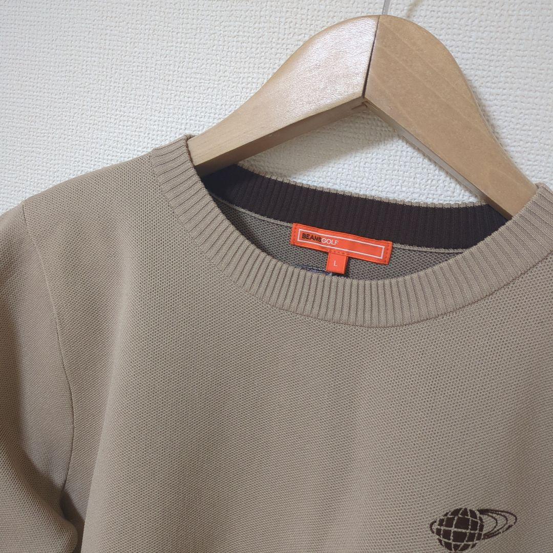 ★新品★BEAMS　GOLF　シャドーロゴジャガードクルーネックニット　L