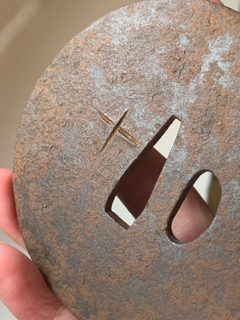 隠れキリシタン　鍔　日本刀　鐔　隠れ切支丹　潜伏　十字架　江戸時代　勾玉　根付