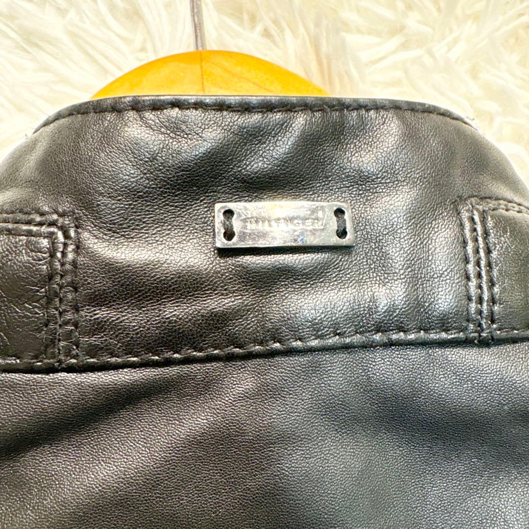 トミーフィルフィガー　ラムレザージャケット　ジップ