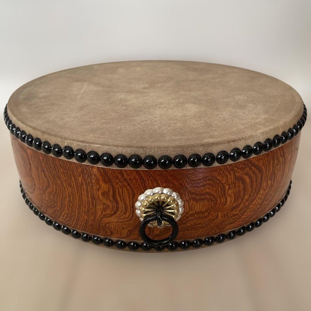 和太鼓 平太鼓 32cm 和楽器 上鳴 日本製　くりぬき　本革 1尺5分