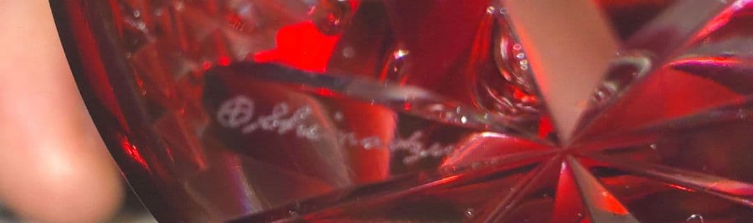 薩摩切子 ペーパーウェイト 薩摩の雫 赤