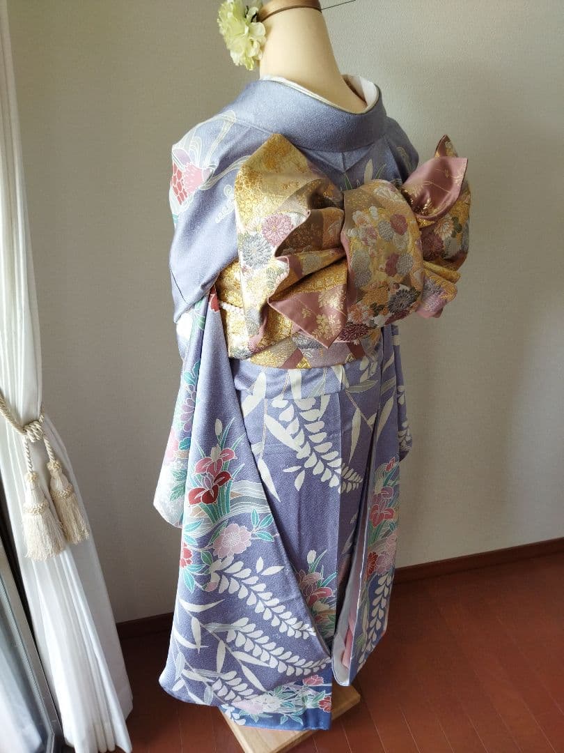 PPP様☆385.琥珀糖みたい　儚可愛い振袖7点セット　正絹　フルセット　成人式