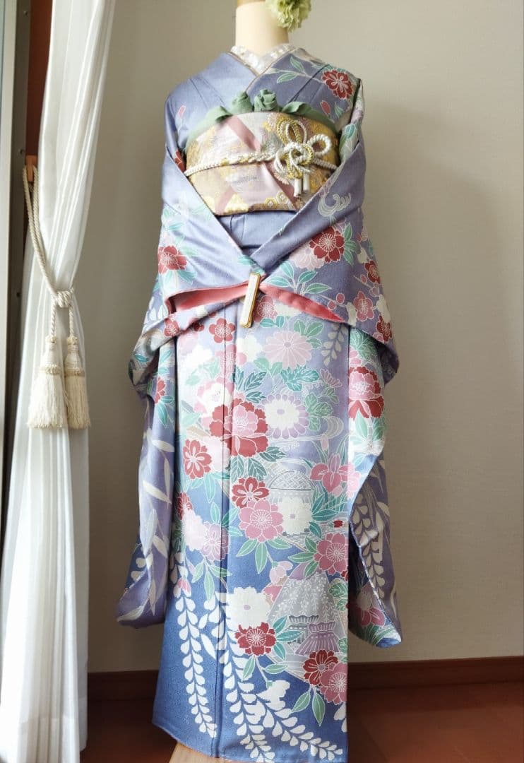 PPP様☆385.琥珀糖みたい　儚可愛い振袖7点セット　正絹　フルセット　成人式