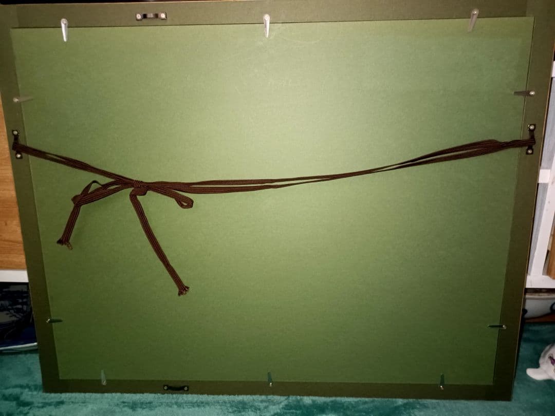 葛飾北斎　三代浮世絵師　復刻木版画 「百人一首うばが絵ときの内　春道列樹」額付き