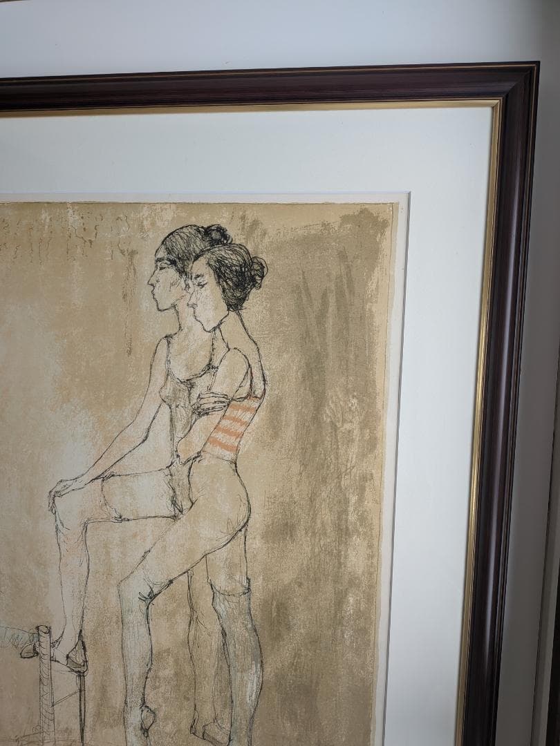 【極希少】ジャン・ジャンセン 「二人の踊り子」リトグラフ　直筆サイン有