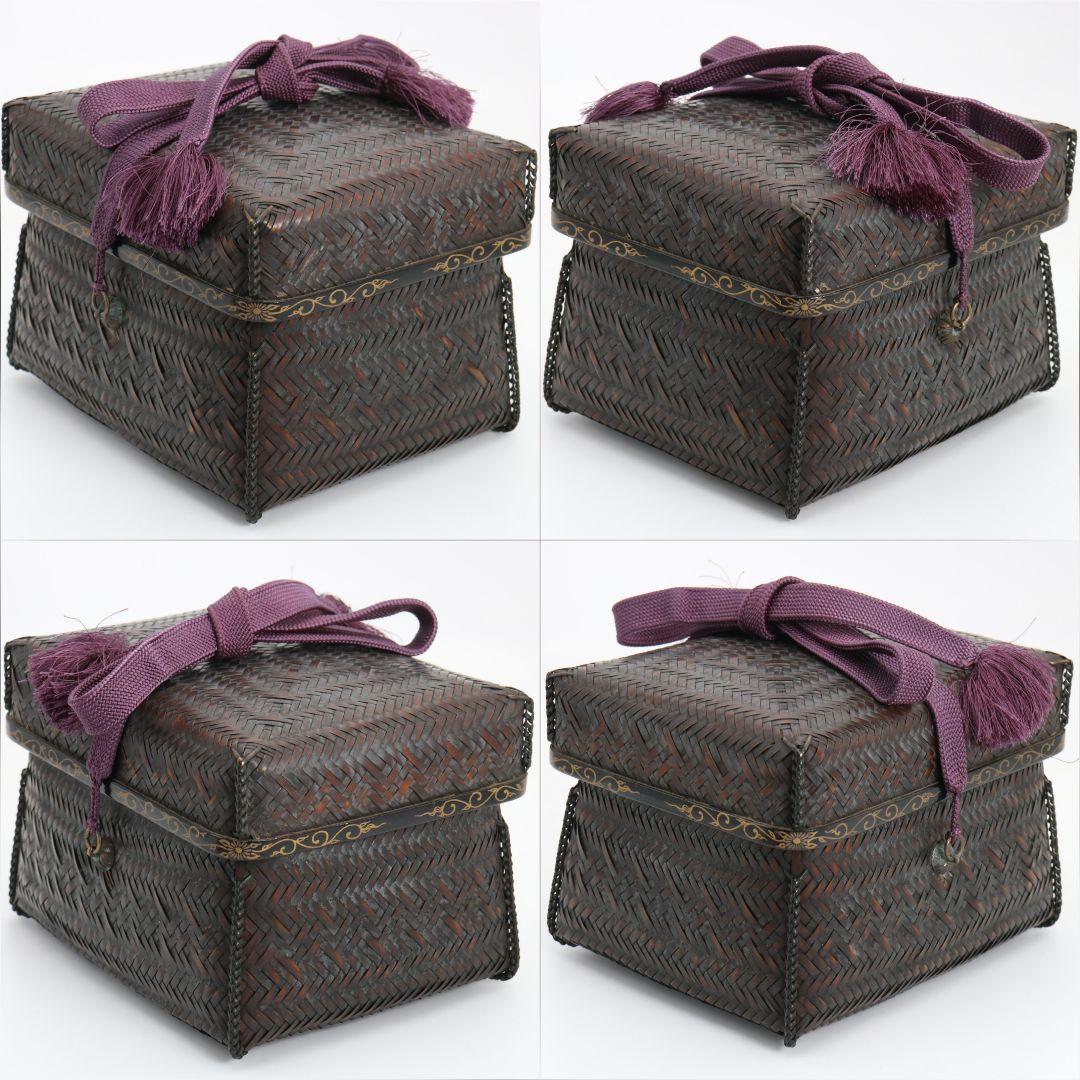 栗田元竺作 御茶籠 皆具 茶道具一式 共箱　SX886