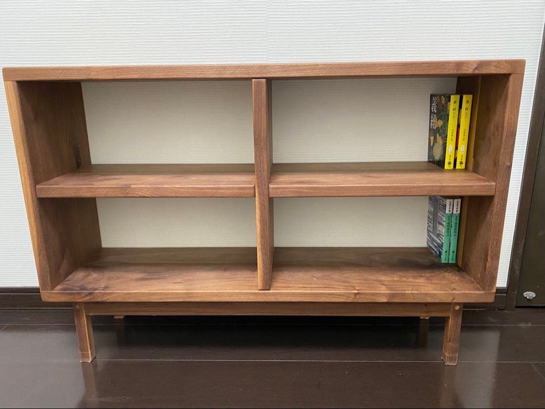ハンドメイド　オープンシェルフ　4棚　ウォルナット無垢材