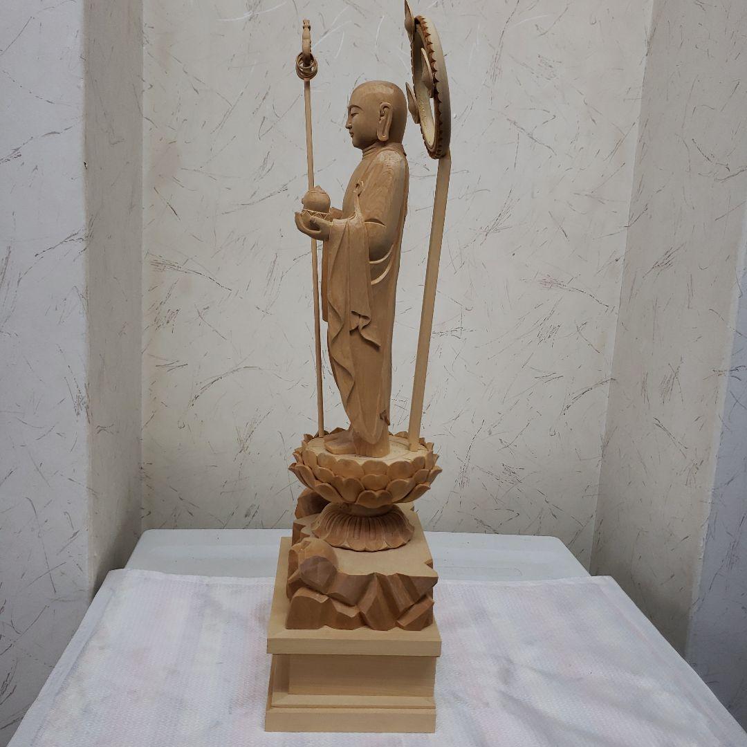 Ｂフライデー蔵出し特価◆ヒバ材 地蔵菩薩立像8寸立◆お地蔵さん 高さ：約50cm