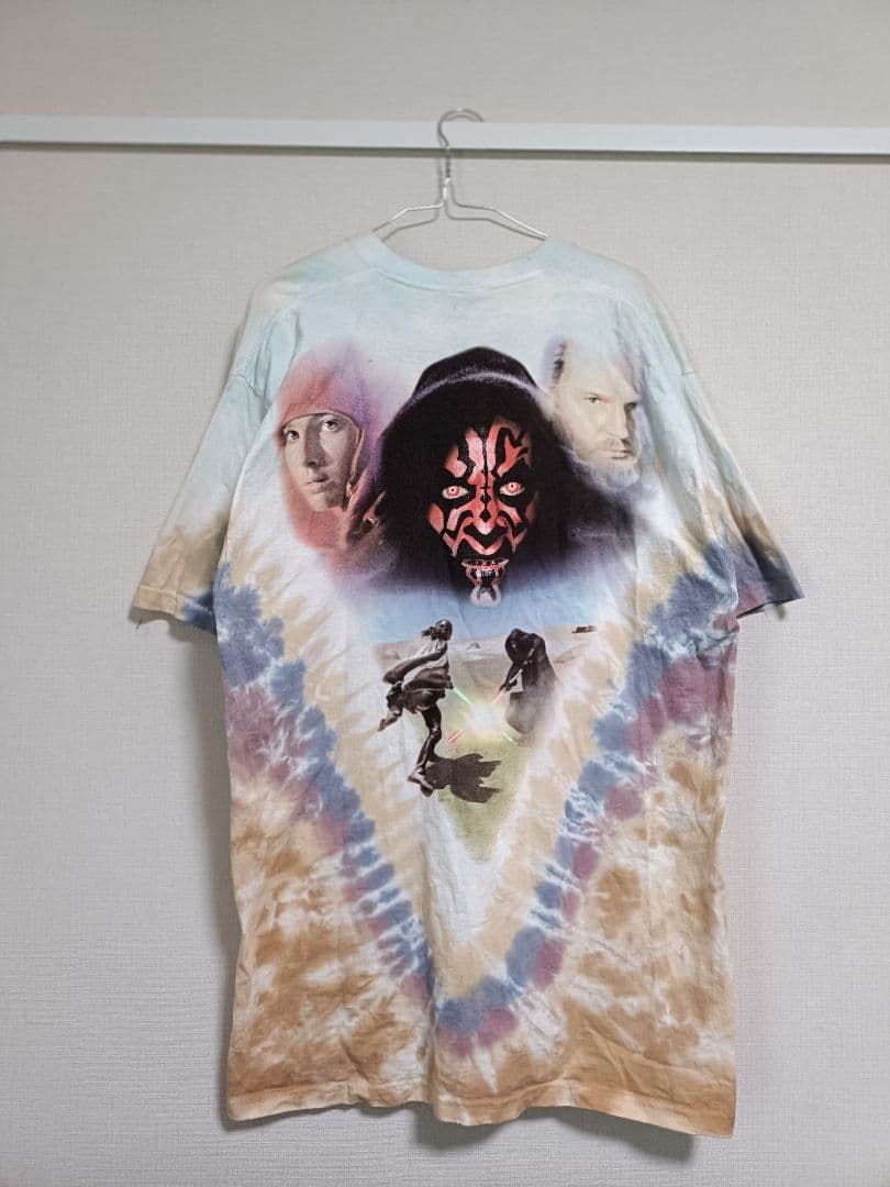 訳あり　スターウォーズ 　リキッドブルー 半袖Tシャツ タイダイ柄