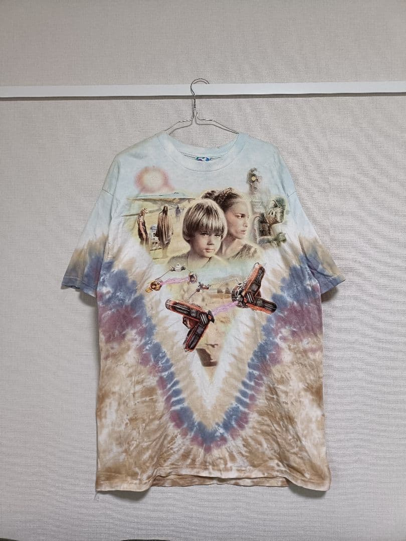 訳あり　スターウォーズ 　リキッドブルー 半袖Tシャツ タイダイ柄