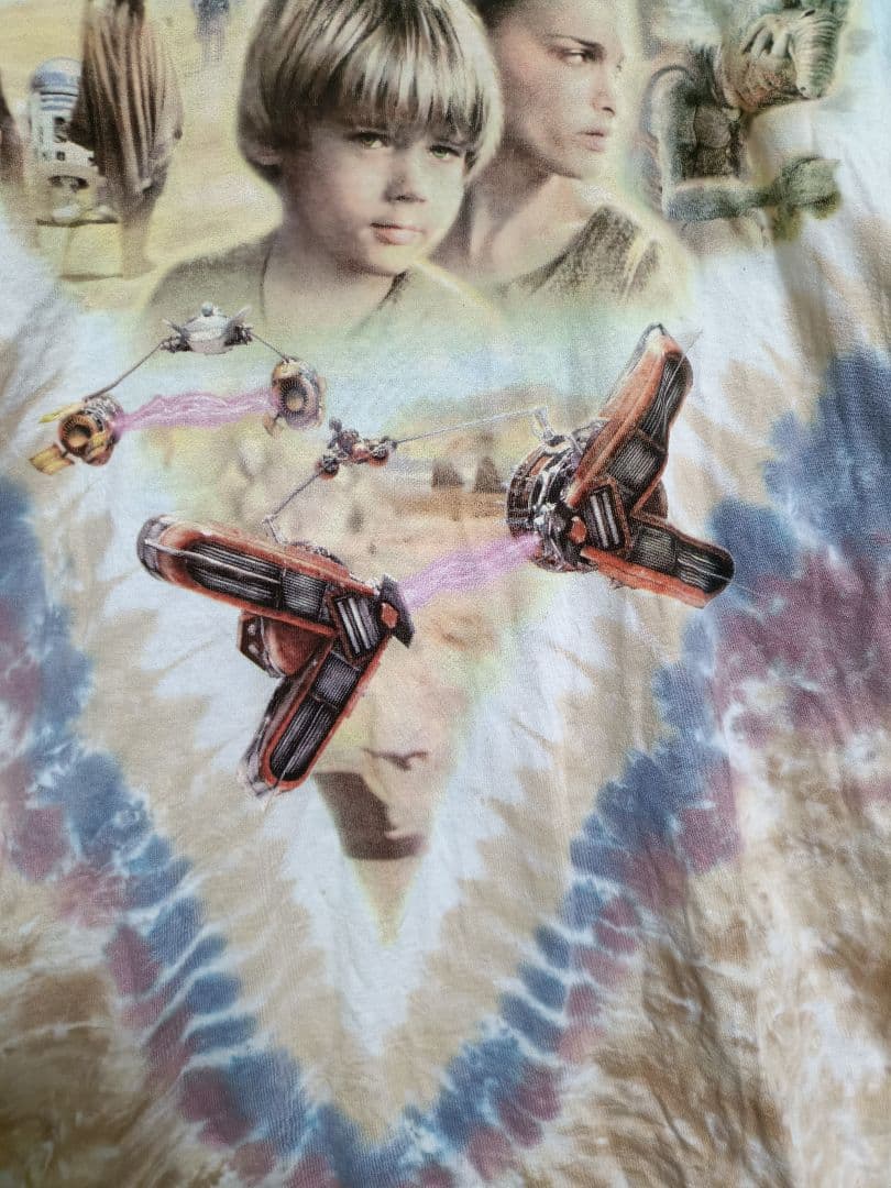 訳あり　スターウォーズ 　リキッドブルー 半袖Tシャツ タイダイ柄