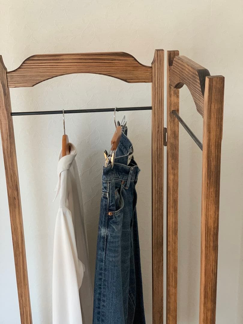 【洋書スタイル】木とアイアンのアンティークハンガーラック