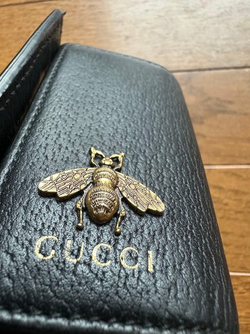 GUCCI アニマリエ ブラックレザー キーケース