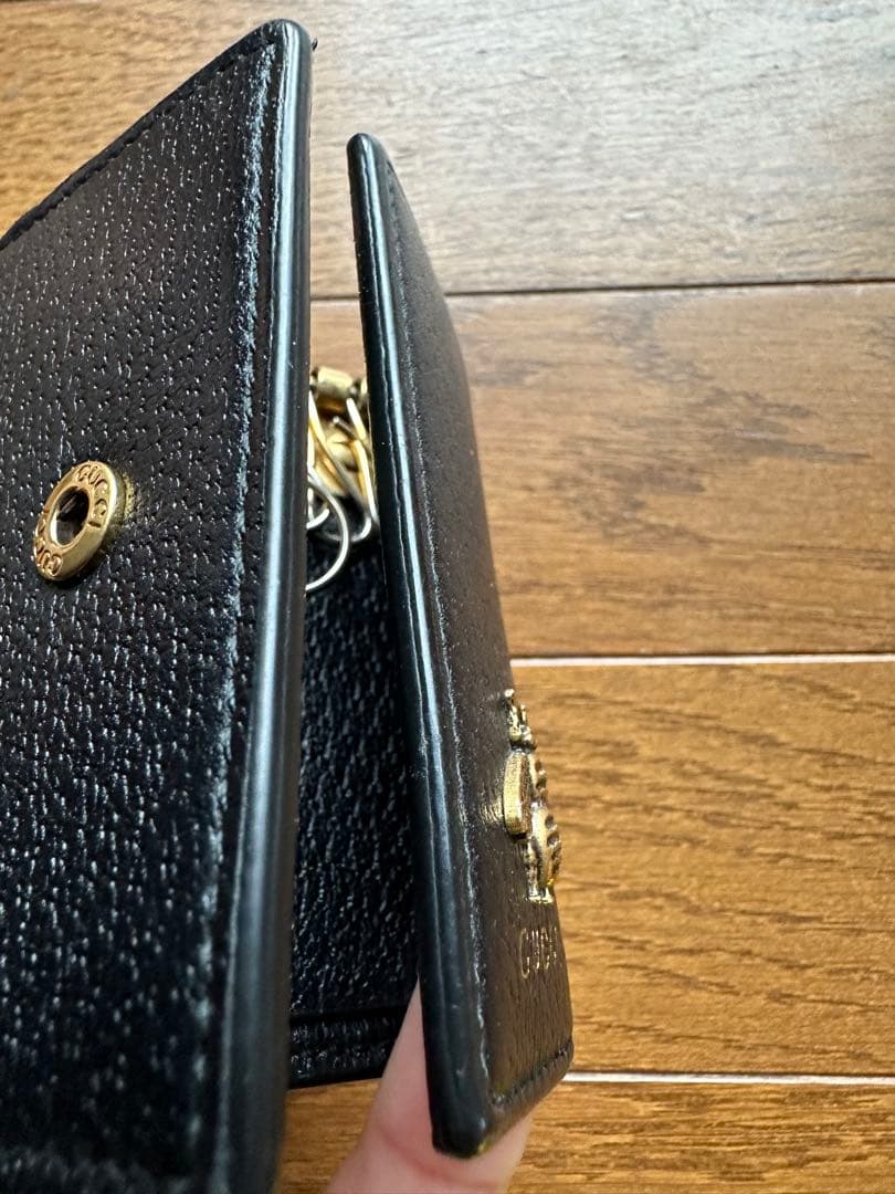 GUCCI アニマリエ ブラックレザー キーケース