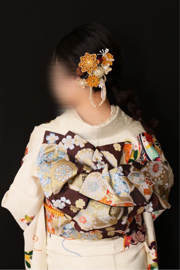 ☆最終値下げ☆アイボリー 振袖 フルセット 袴 髪飾り バッグ 草履付き