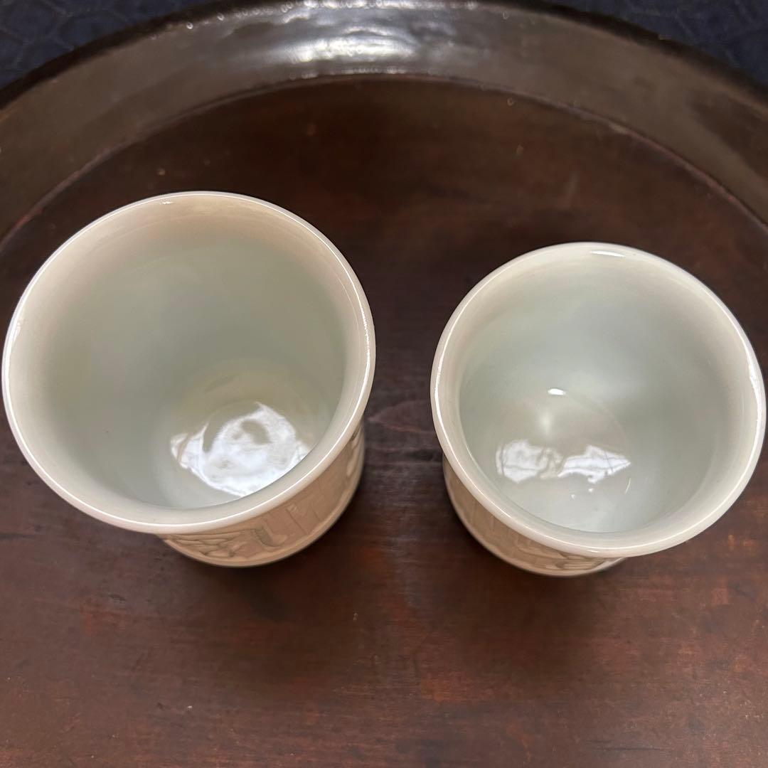 名工　真葛香山造　白磁湯呑　無傷　本物保証