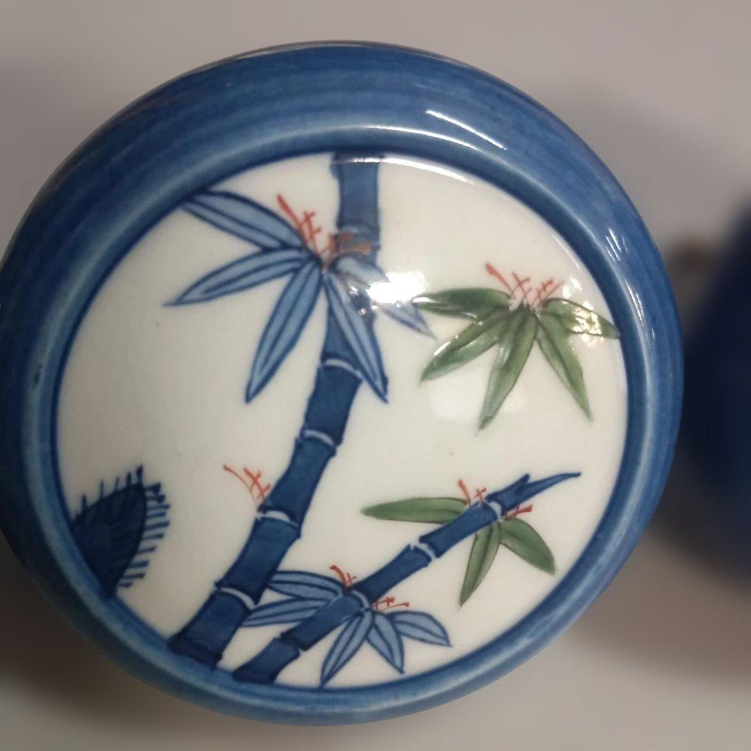 6074）源右衛門　松竹梅　陶器 陶製取手 ドアノブ コート掛け　有田焼 色絵