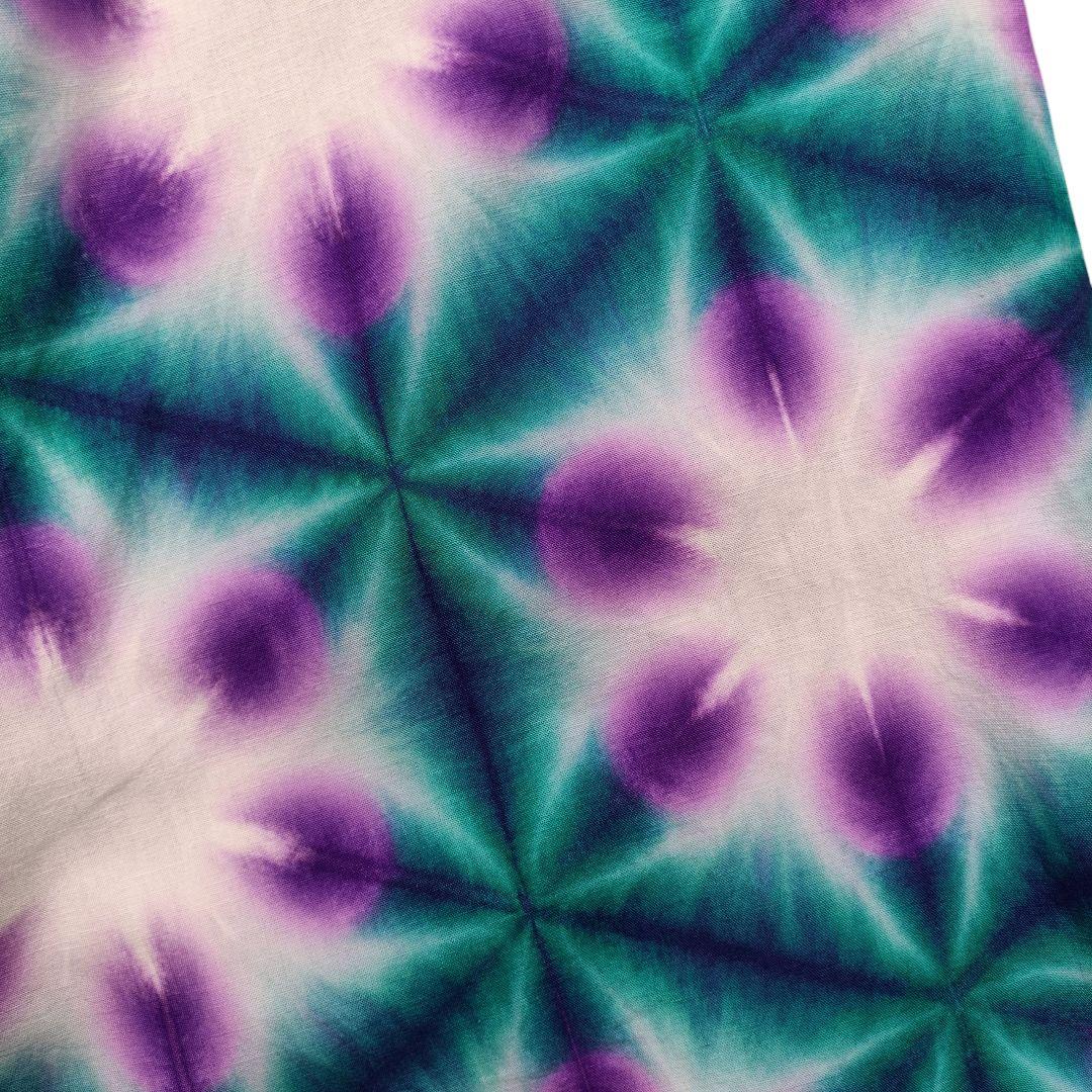 sousou ソウソウ たばた絞 伊勢木綿 20/20 麻混 富士 雪花 花菖蒲