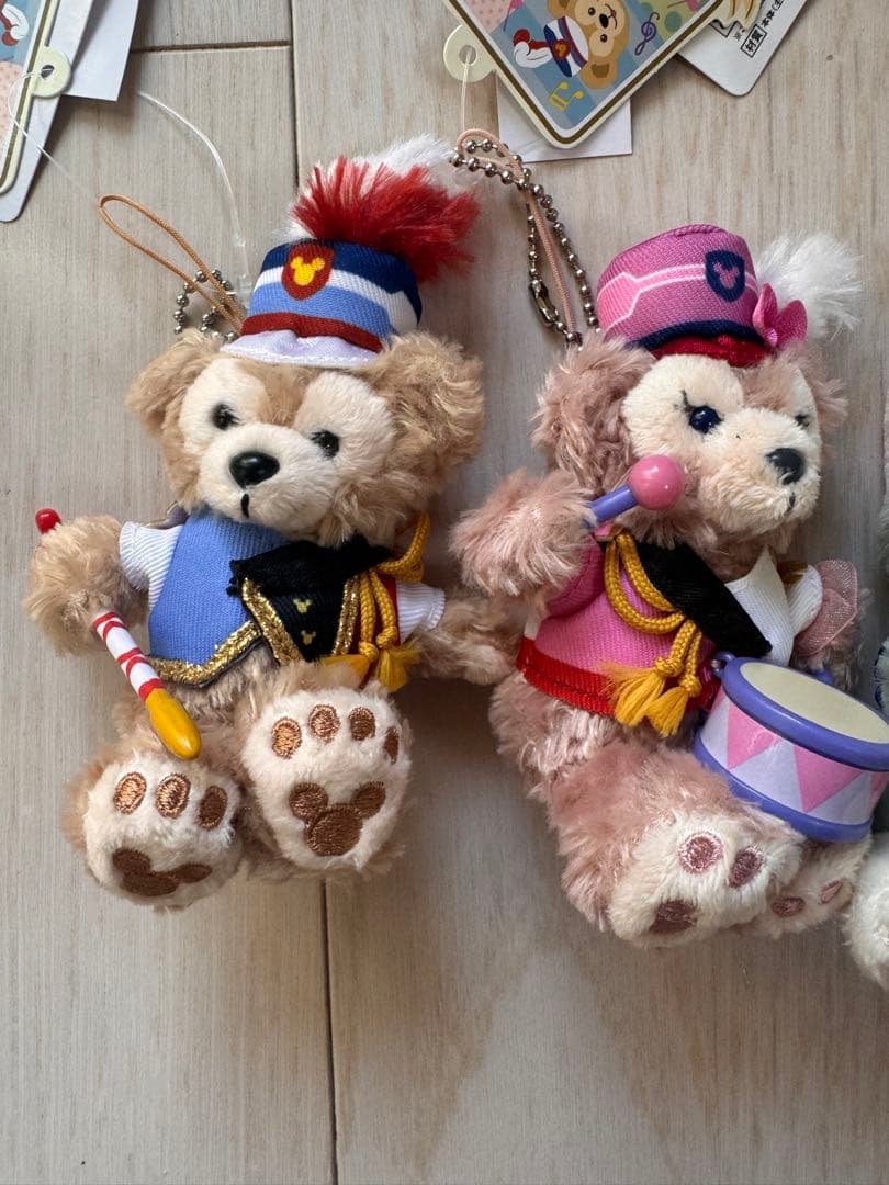 ディズニー　ダッフィー　ハッピーマーチングファン　ぬいぐるみストラップ　4体