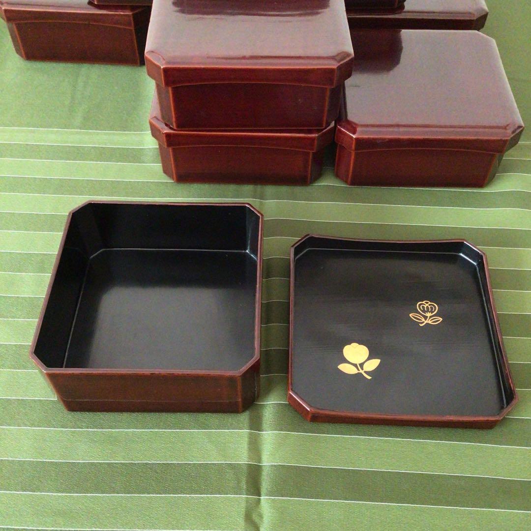 茶道具　小型　縁高　縁高重箱　10客揃え　共箱付き　菓子入れ　漆器　骨董品　茶道