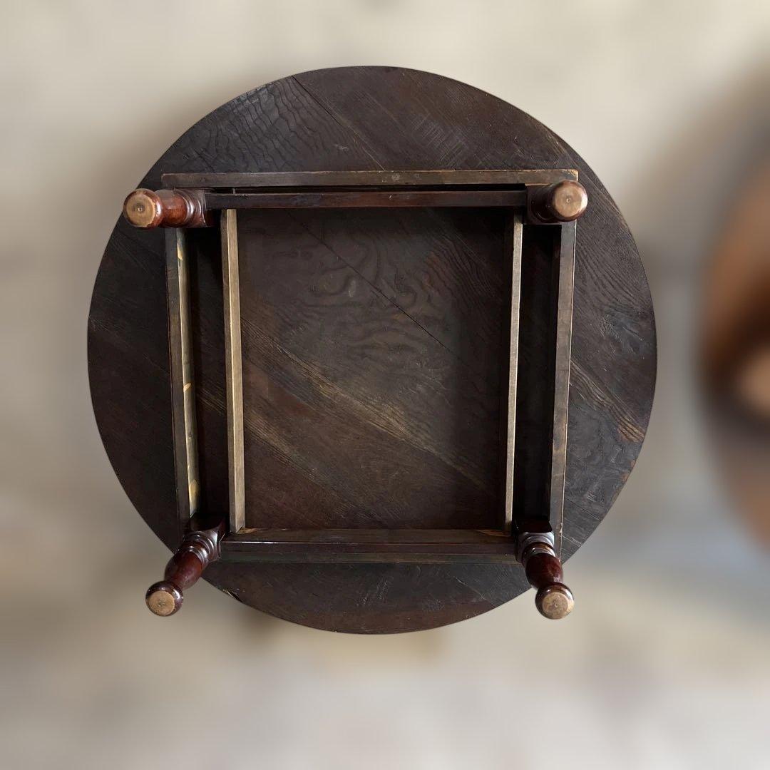 レトロ　円形木製テーブル ちゃぶ台