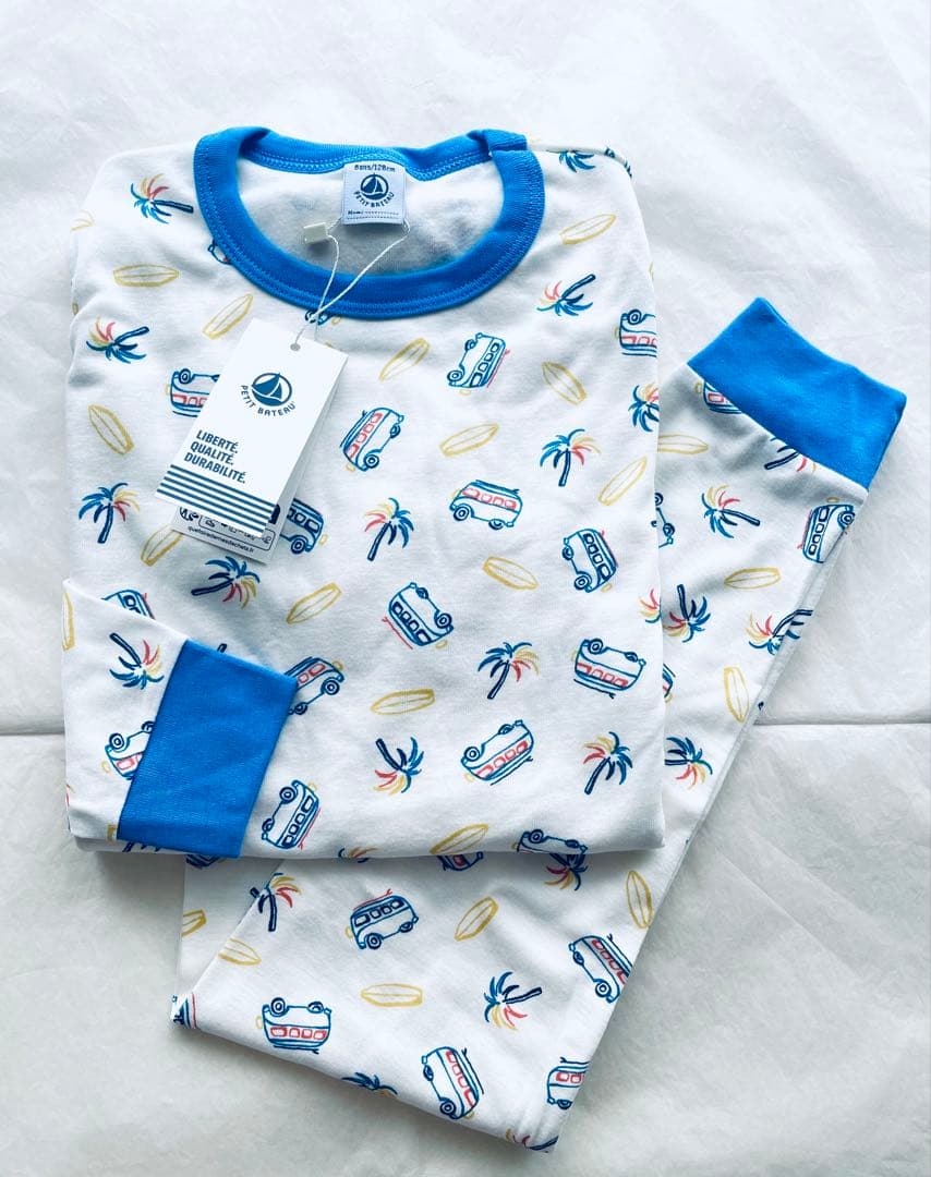 おまとめ 新品未使用 プチバトー 長袖パジャマ ミラレ8ans サーフ 8ans