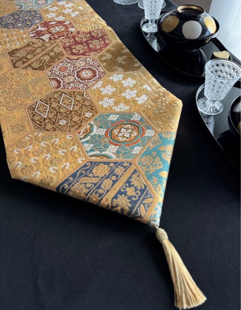 ◼︎C1078◼︎オーダー品 高級袋帯 正絹 亀甲 華文 (〜約270cm)