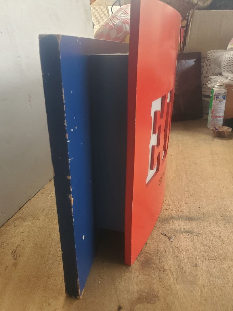 レトロ　EDWINエドウィン　店頭木製電飾看板　ディスプレイ　現状で