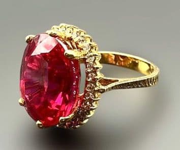 マーフィーアフガニスタン産天然レッドトルマリン23.7CTSV925 指輪