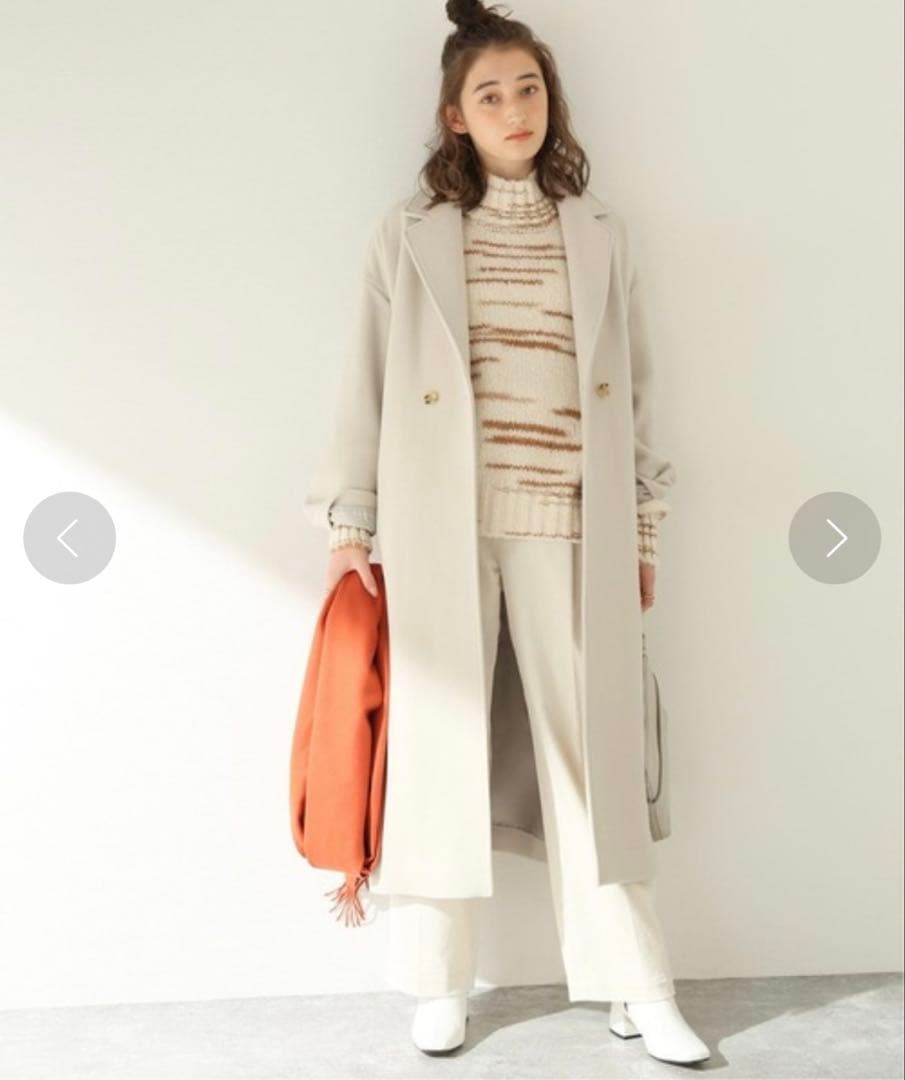 JOURNAL STANDARD ダブルモッサロングコート アイボリー Sサイズ