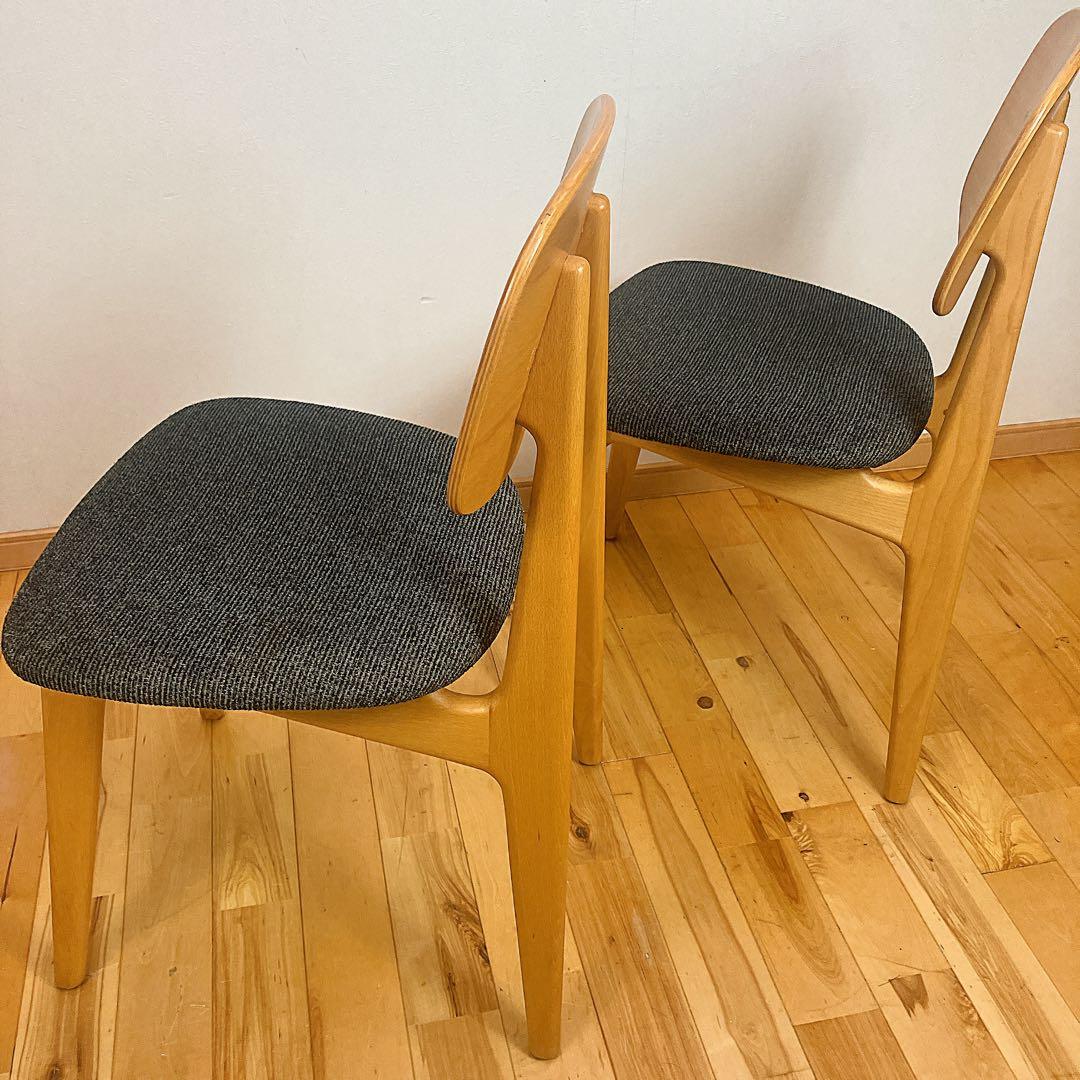 美品　QUON/クオン　プラム　ダイニングチェア2脚　椅子