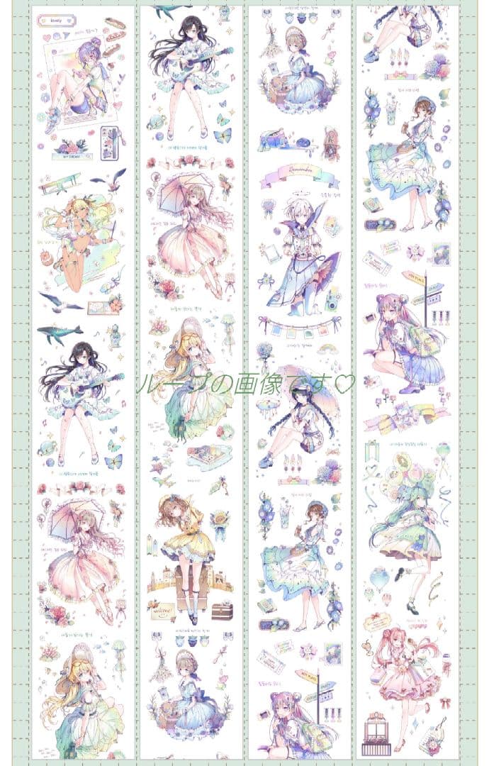 のこり２✩再販✩J481＃仲夏之梦(镭射银)浮光文创切り売り海外人物マステ女の子