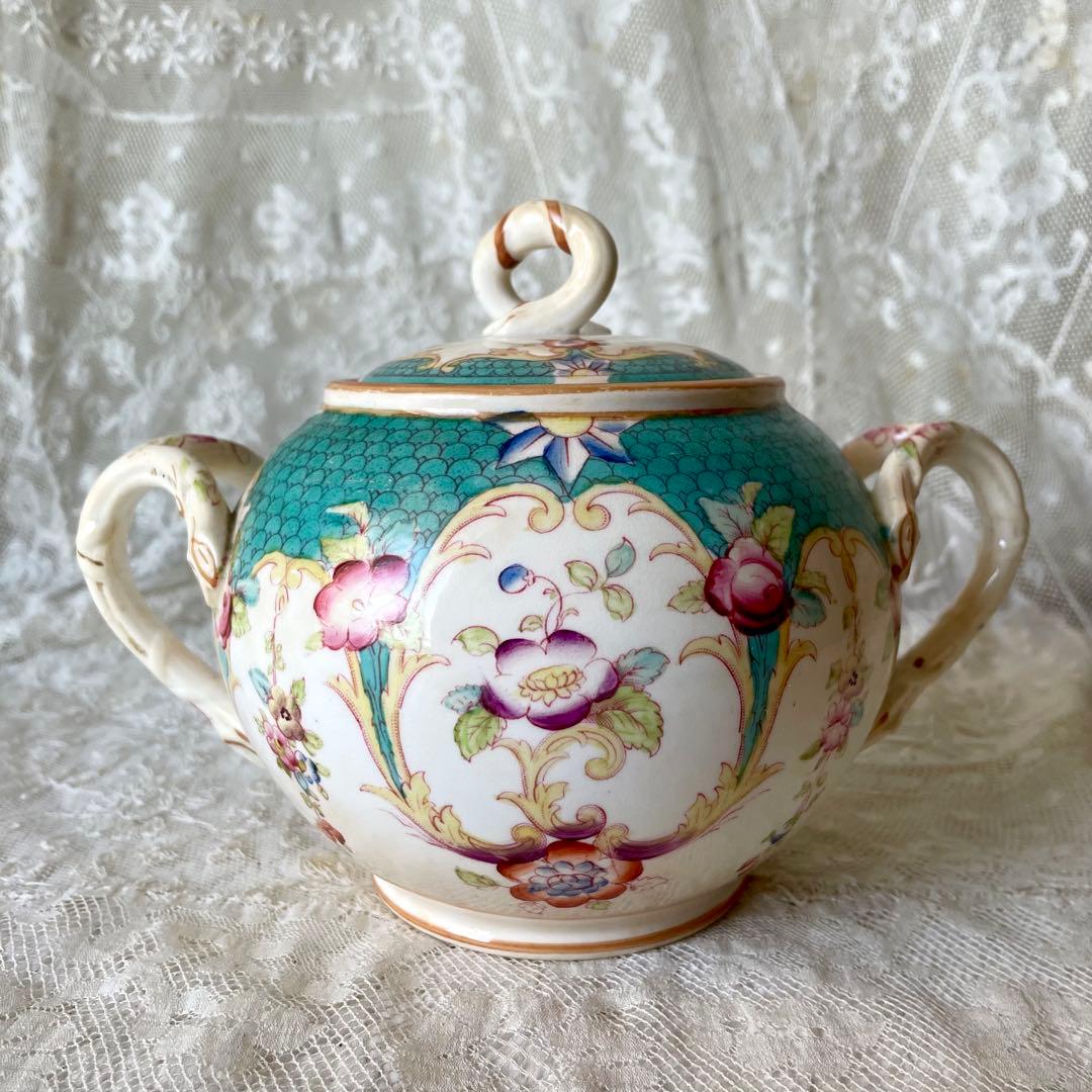 サルグミンヌミントン　シュクリエ　シュガーポット　フランスアンティーク