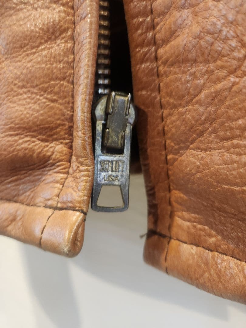 ショット USA製 ボアライナー付き シングル ライダースジャケット レザー