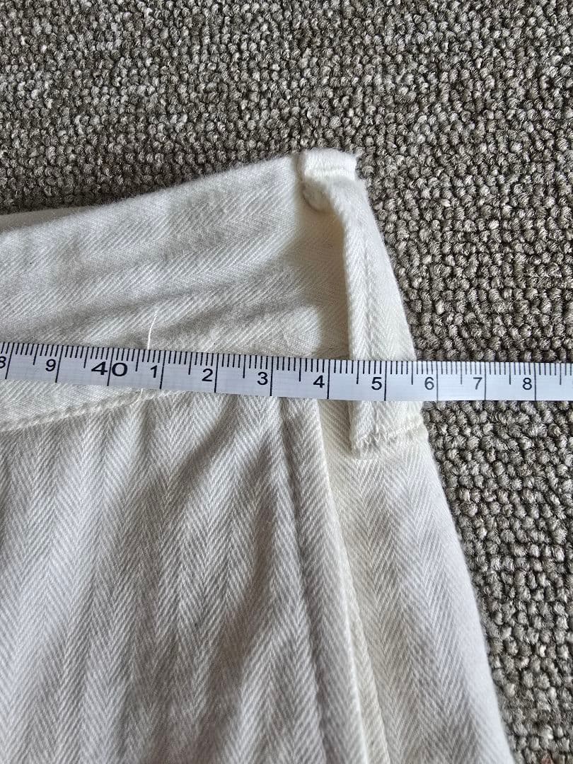 アットラスト ヘリンボーントラウザー36 ブッチャープロダクツ ズボン ホワイト