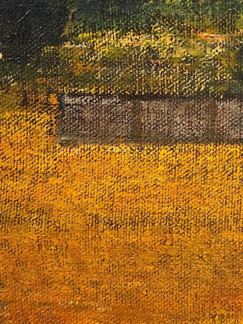 「真作」中山爾郎「シャルトル 麦秋」風景画　油彩画　額装　サイン有り　F6号