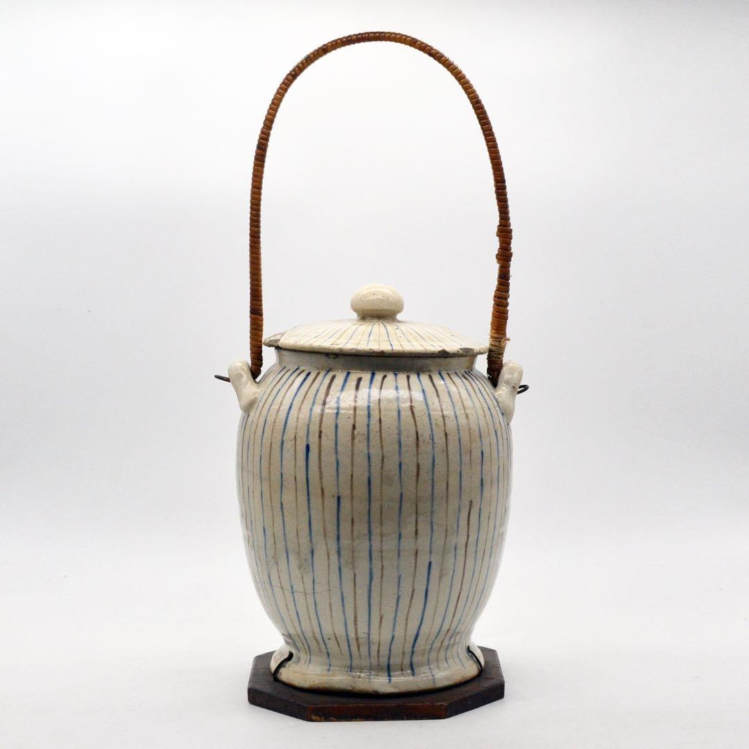 江戸時代中期〜後期　火消壺　瀬戸麦藁手火消壺　繕いの美　レトロ
