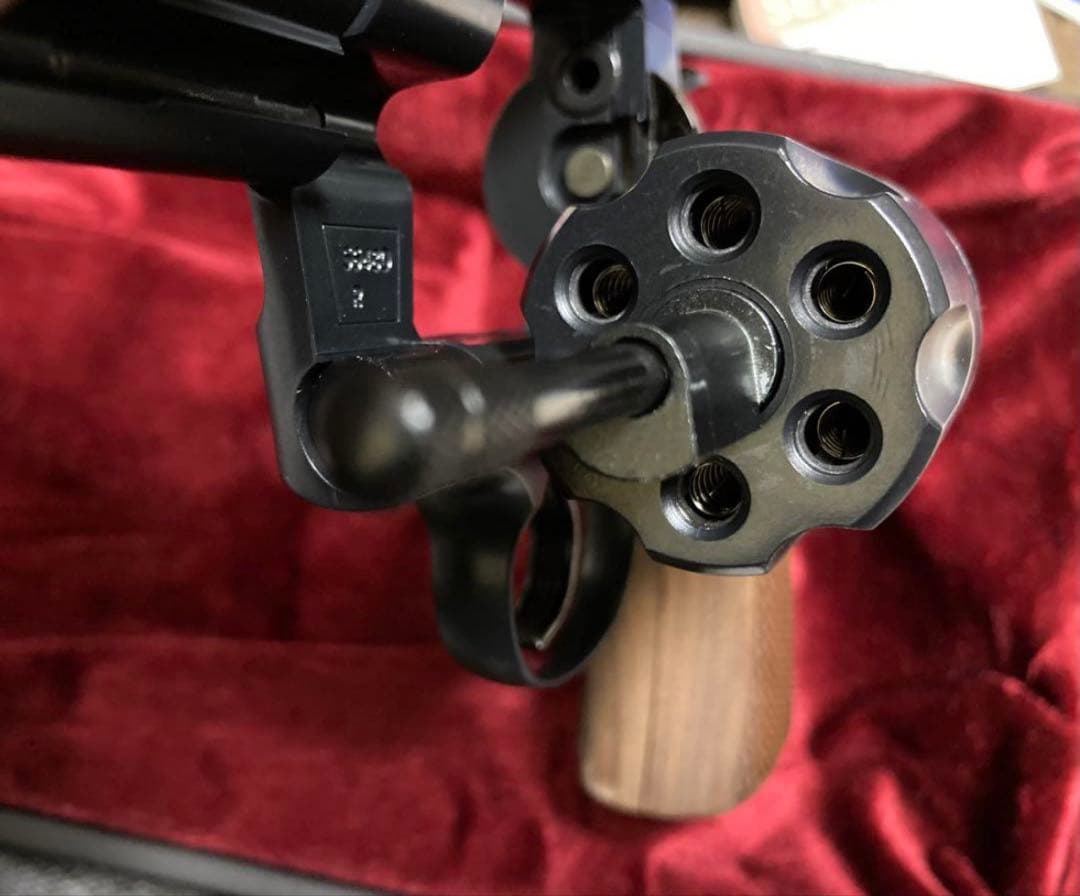 つばき 希少木製グリップ付　美品コルトパイソンマルイガスリボルバー