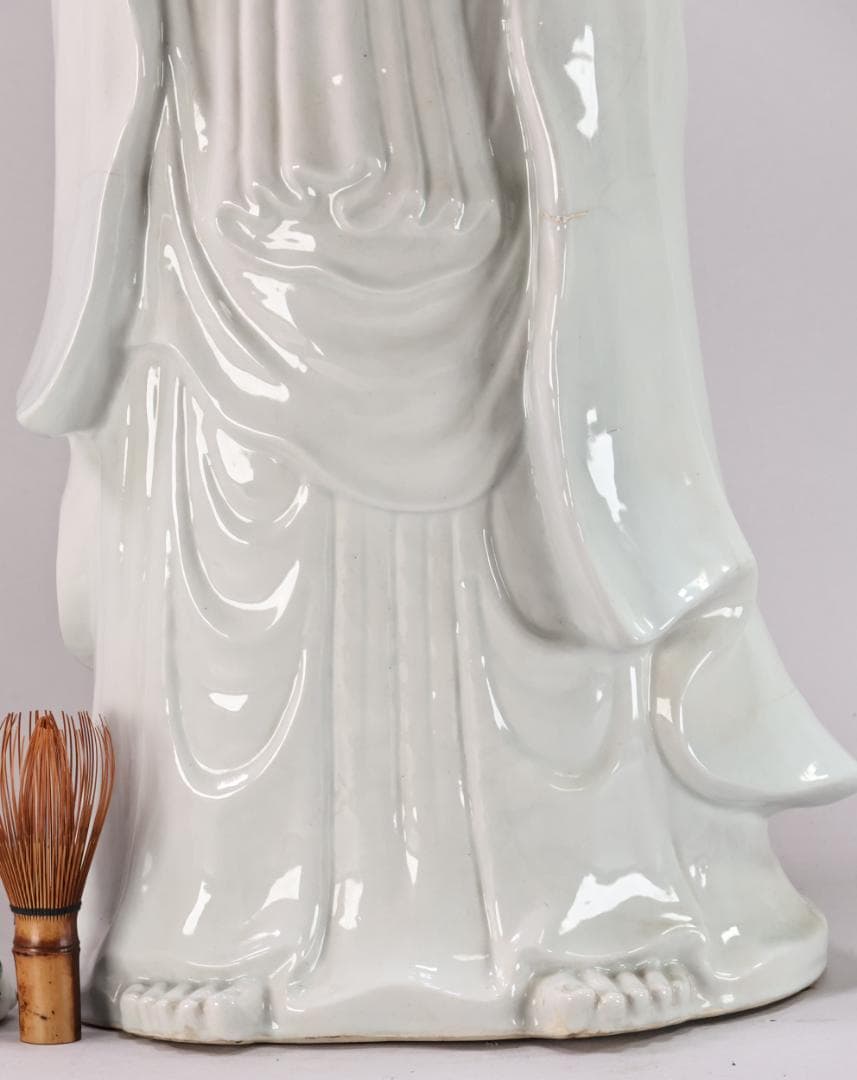 仏教美術　九谷焼　峰光作　特大　聖観音菩薩立像　願掛け　高さ94㎝　BK120