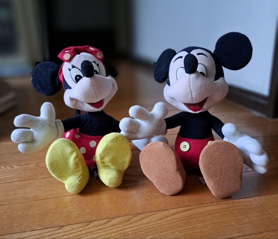 【激レア】レトロなミッキーミニー針金入りぬいぐるみ