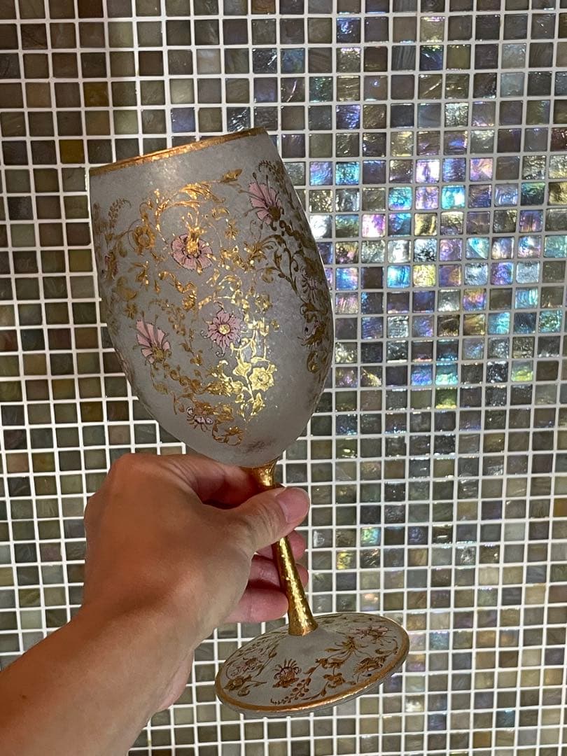 新品　石塚硝子　エルドラード　アラベスクゴールド　ワイングラス　ペア