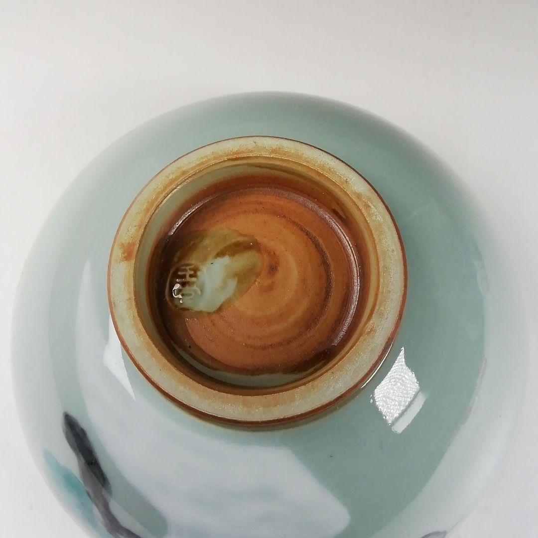 Ｔ３３６　茶碗　『彩磁　参道絵』『二代　手塚玉堂』　共箱　抹茶碗　茶道具