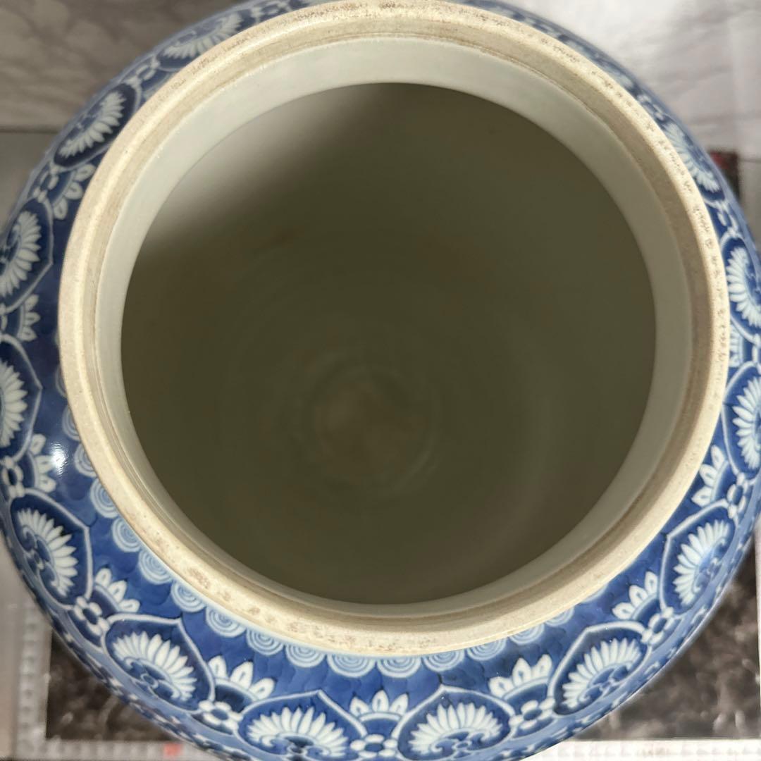 沈香壺、藍柿右衛門、染め付け、牡丹鳳凰図、