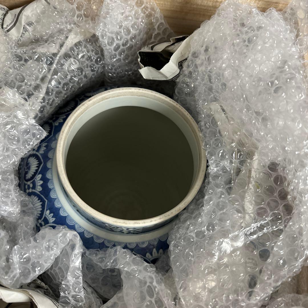 沈香壺、藍柿右衛門、染め付け、牡丹鳳凰図、