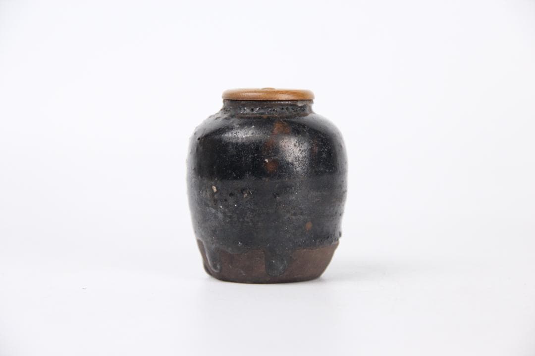 唐物 中国美術 宋代 　茶入　仕覆　箱付 M105