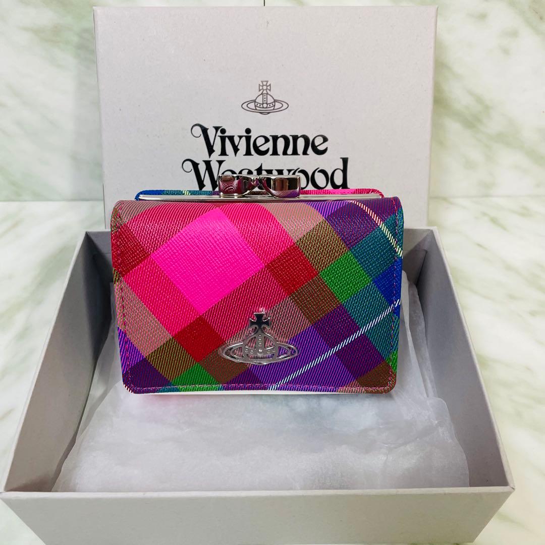 【新品】Vivienne Westwood財布レディース　マルチカラー　がま口