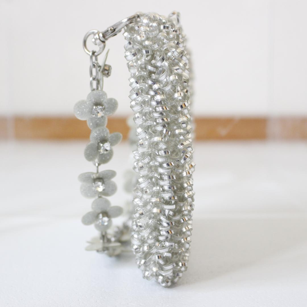 ANTEPRIMA チェーンハンドバッグ ワイヤーバッグ シルバー フラワー